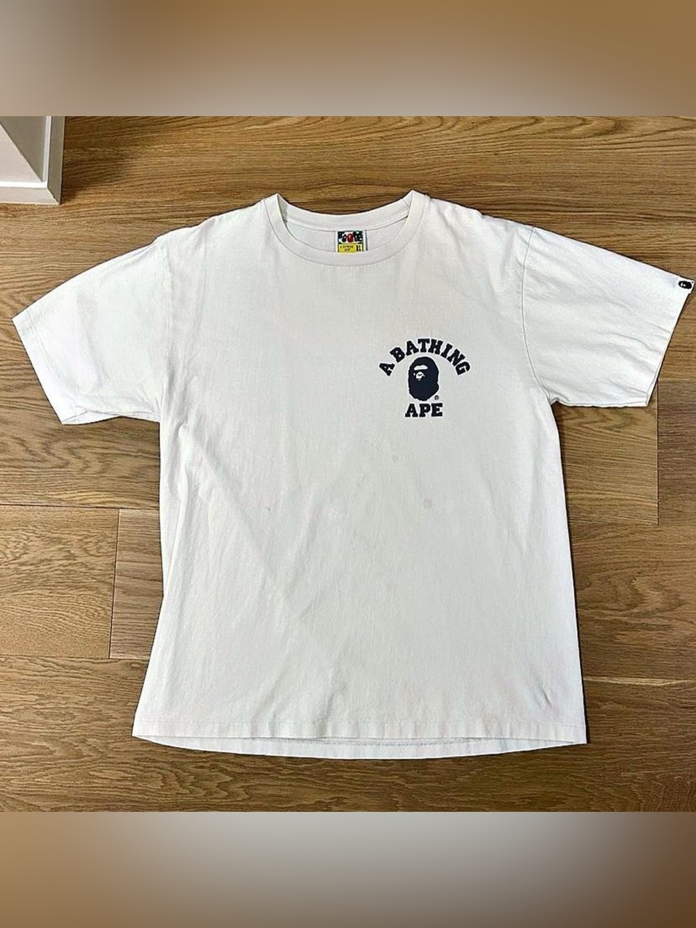 A Bathing Ape White Logo Crew T-Shirt